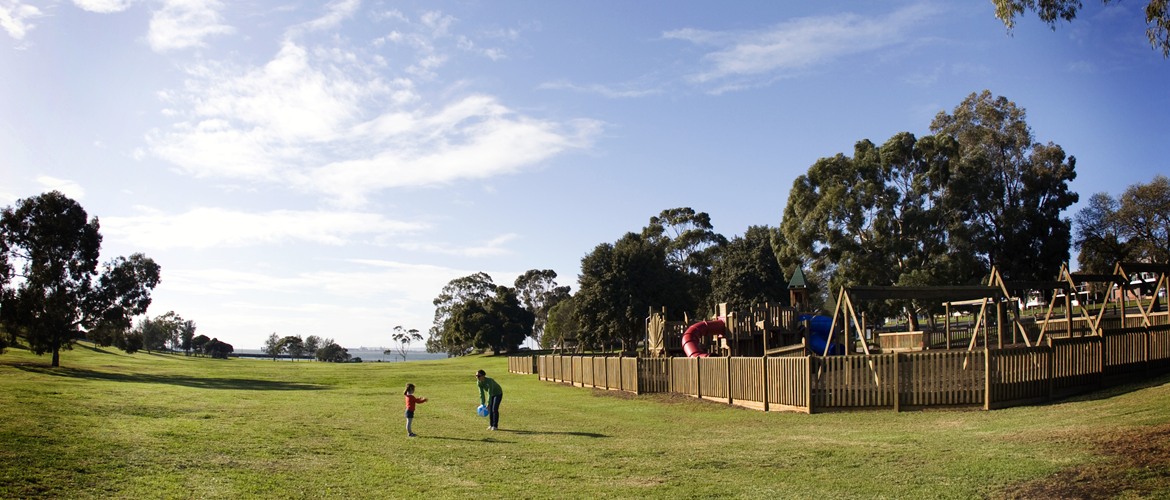 Rippleside park has huge open space and a large playground