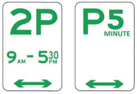 Parking signage - 2P and P5 signage