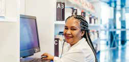 Lady working at a computer