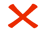 cross symbol - denoting unacceptable