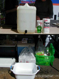 Necessary items for keeping food handlers hands clean and sanitised