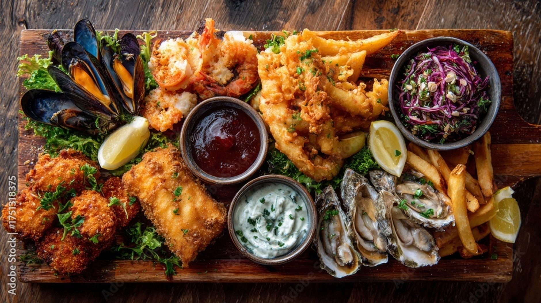 Platter of seafood