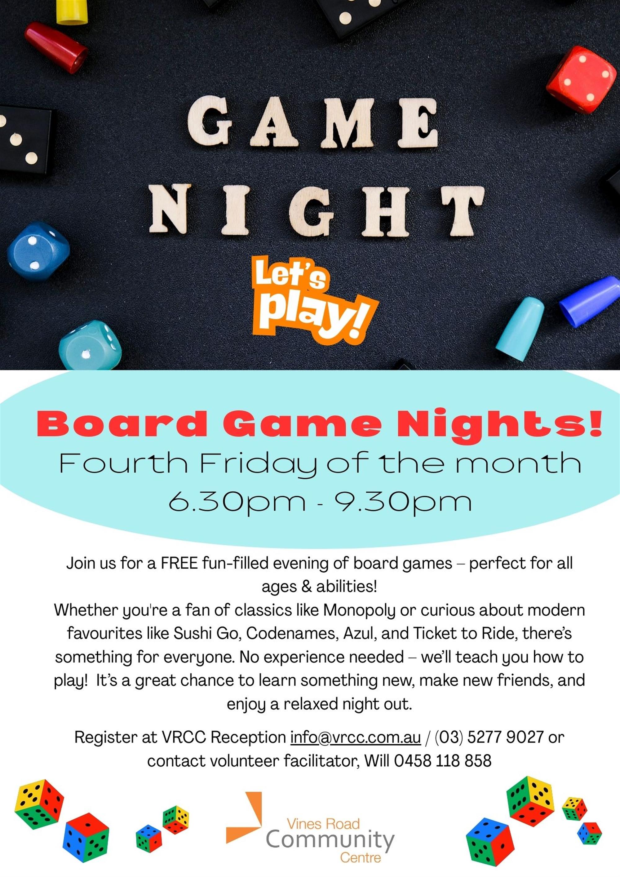 VRCC Board Games Nights