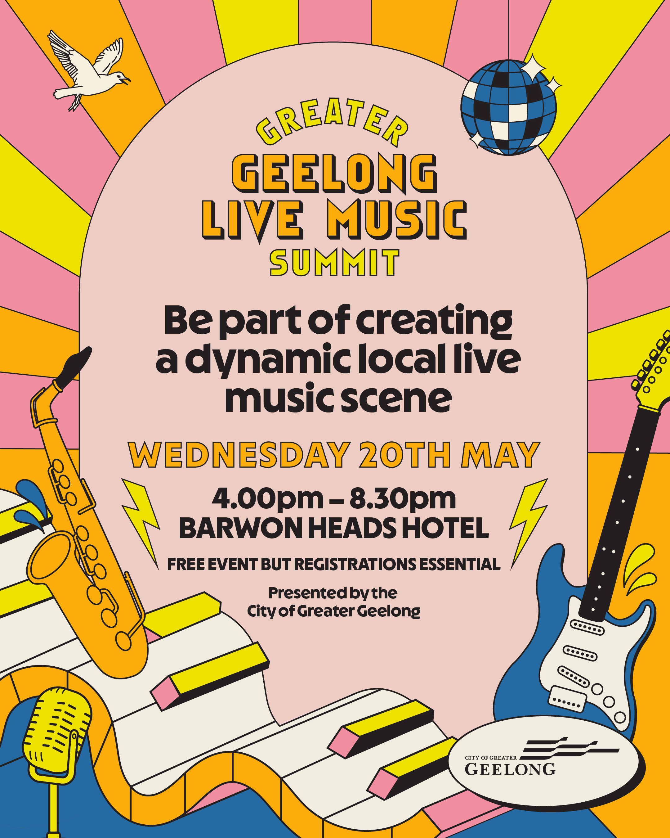 Poster for the Greater Geelong Live Music Summit
