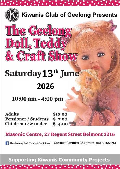 The Geelong Doll, Teddy and Craft Show flyer