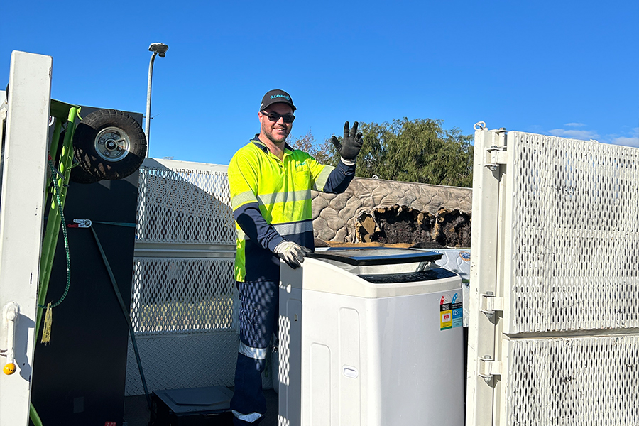 Hard waste team on the truck