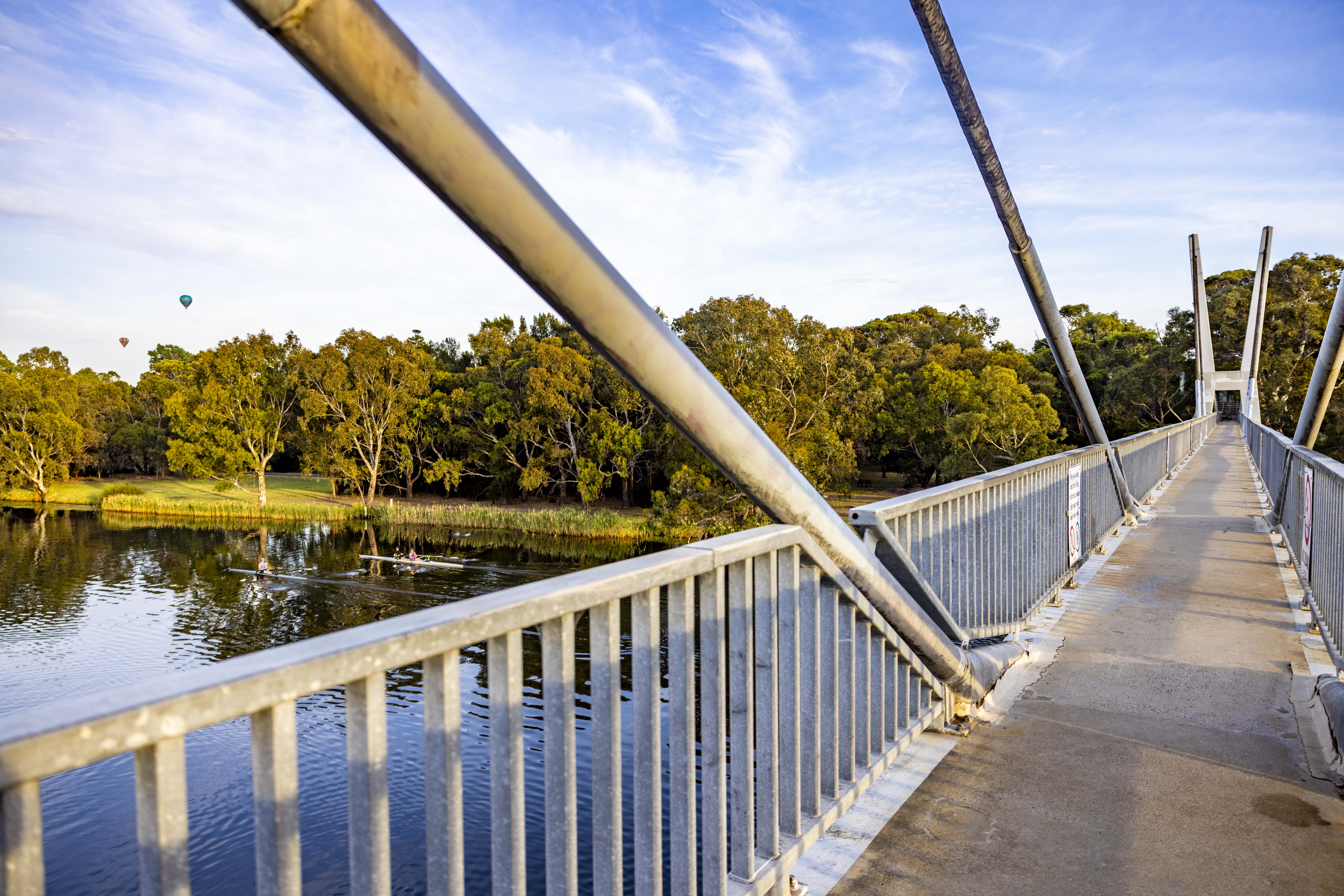 Standing on the McIntyre bridge looking at the Barwon River on the left