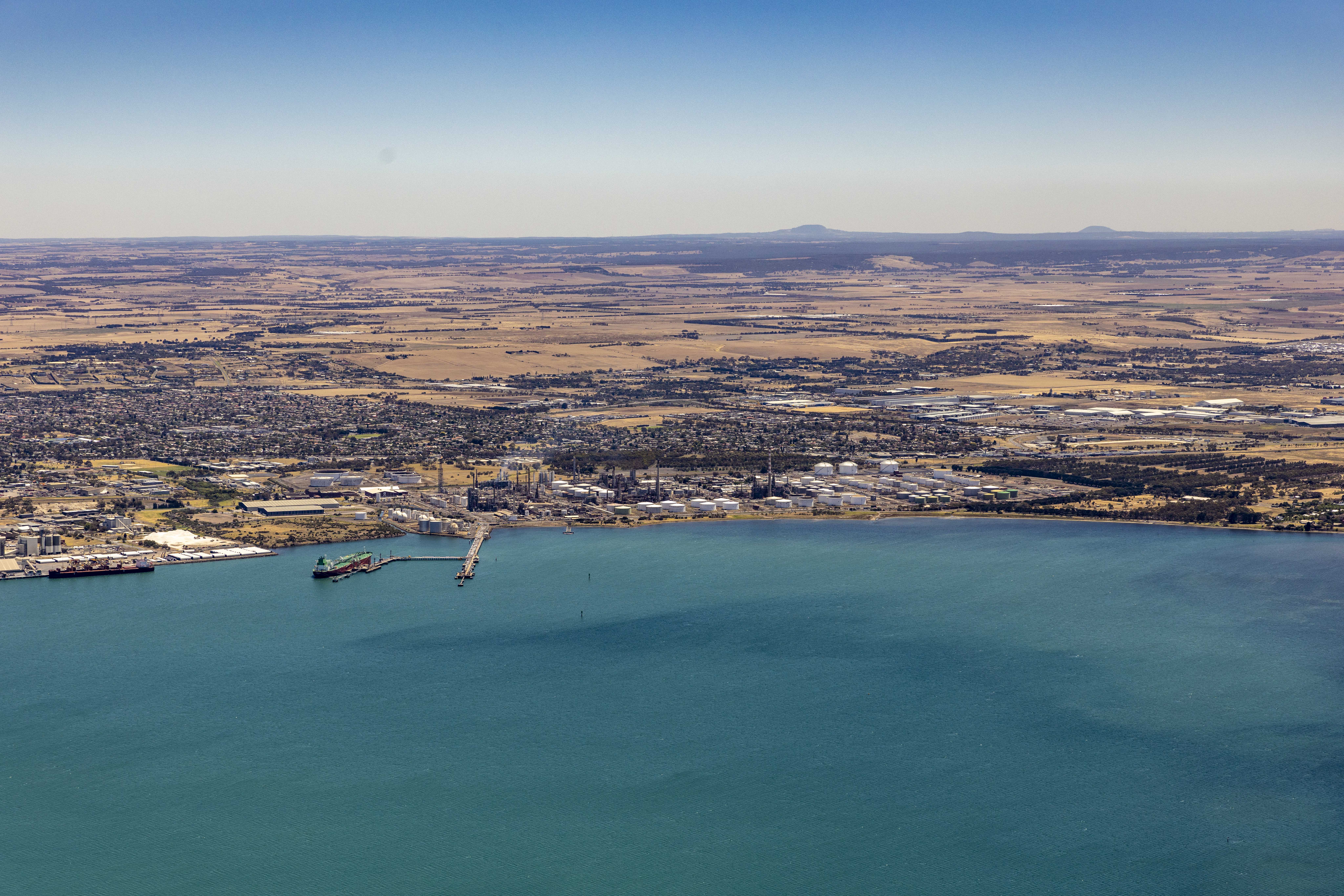 Ariel photograph of the Viva Energy Refinery