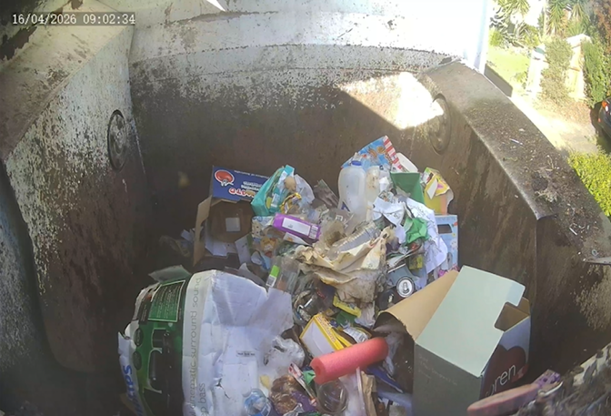 Bin contents in truck