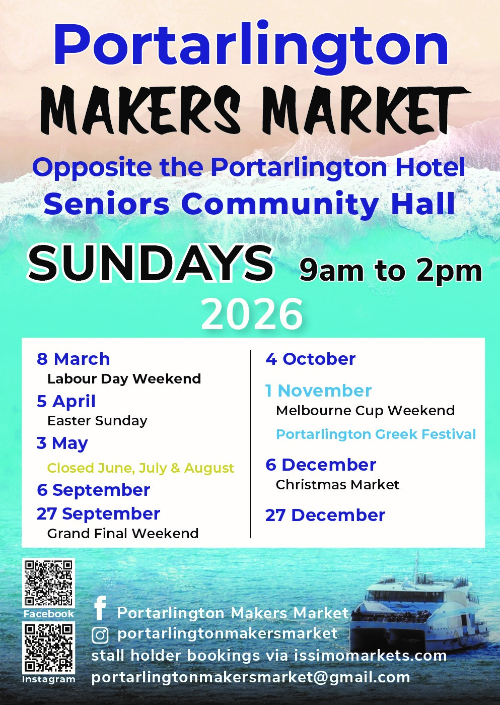 Image of dates for Portarlington Makers Market