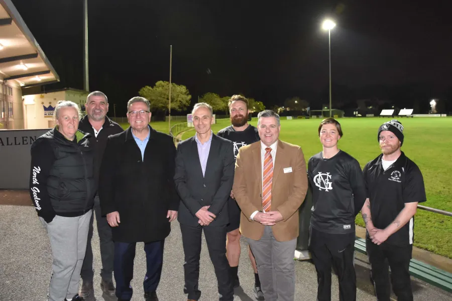 L to R - Kelly Parker, President Jason Habib, Member for Lara John Eren, Cr Eddy Kontelj, Steven Richert, Cr Anthony Aitken, Amy Scheitner, Matthew Rose.