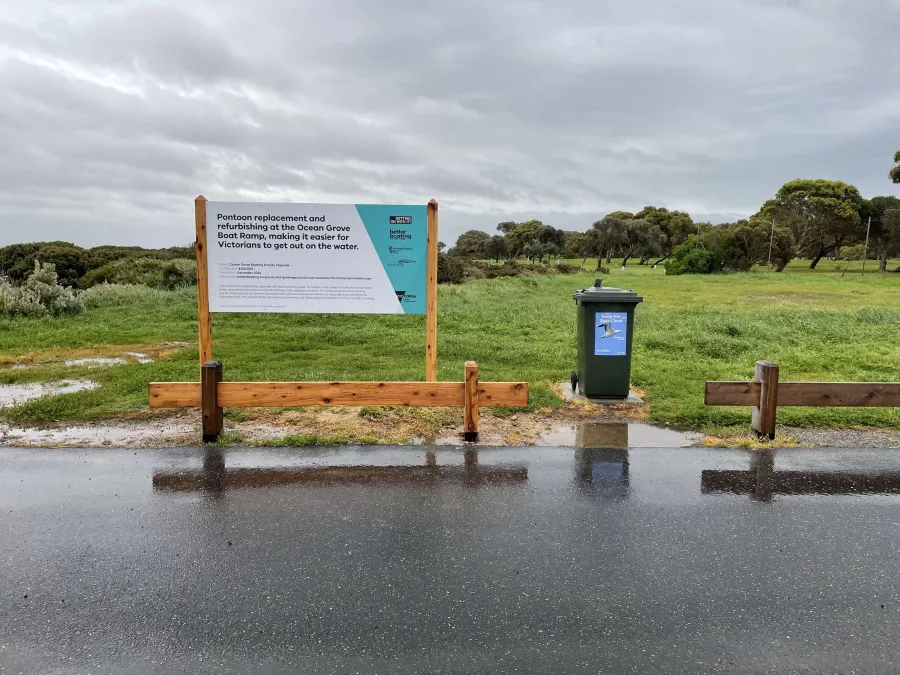 Ocean Grove Boat Ramp Refurbishment Sign