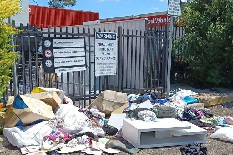 The Salvation Army store on Sharon Court in North Geelong is a hot-spot for illegally dumped goods.