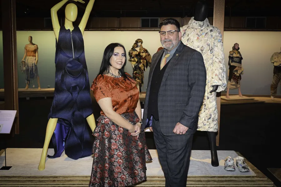 Josephine Rout (left), Senior Curator and Padraic Fisher (right), National Wool Museum Director