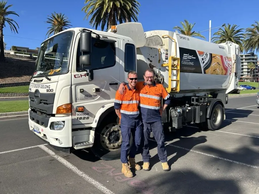 Jimmy and Paul with their collection vehicle.