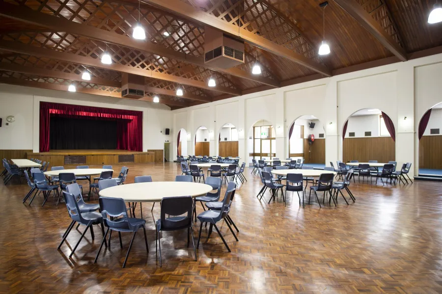 Geelong West Town Hall Main hall facing stage