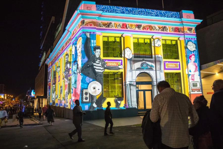 As part of its expansion into new Victorian cities, major arts festival White Night made its debut in Geelong in October 2018.