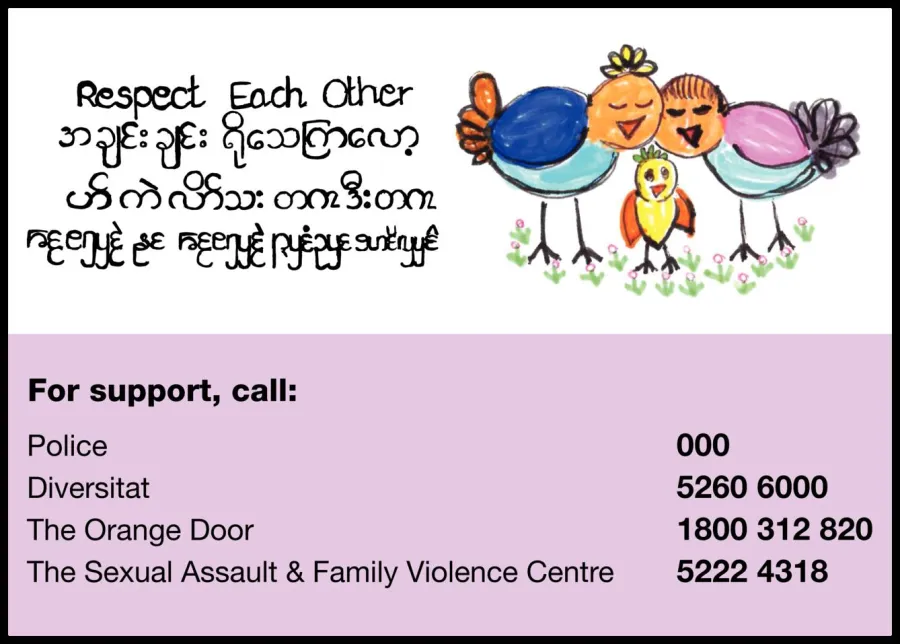 Fv Fridge Magnet - Family violence - support for multicultural communities