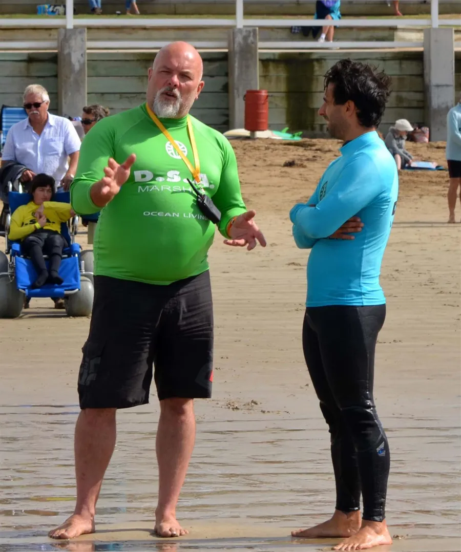National Secretary, Phil Christie (left), talking to volunteer, Ash (Photo credit: dianasphotos)