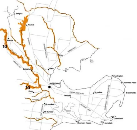 Zone10Map - Barwon and Moorabool valleys, rivers and major creeks indigenous plants