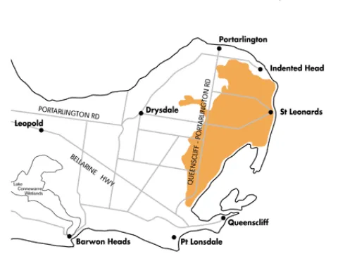 Zone1 Map - Eastern Bellarine Plains indigenous plants