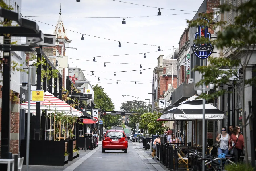 Footpath trading in Lt Malop Street, Central Geelong.