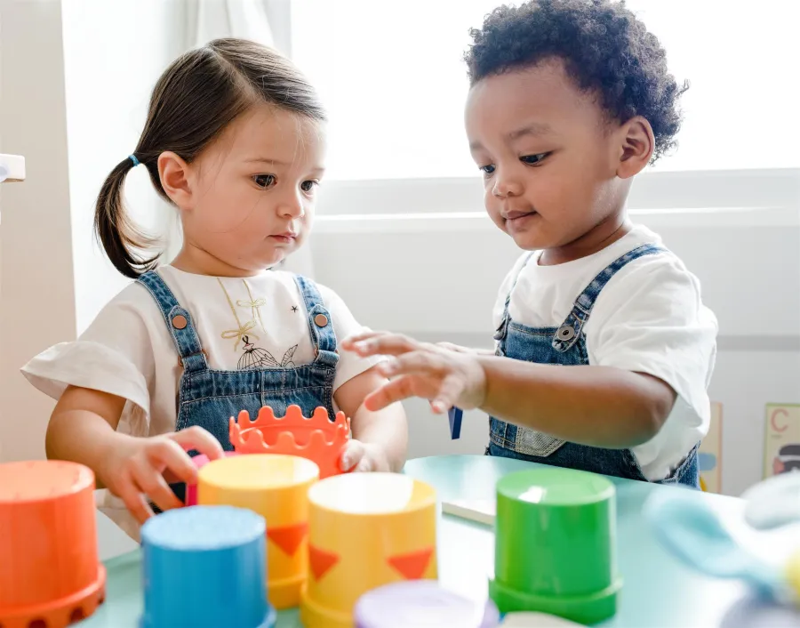 Toddlers building blocks: playgroup