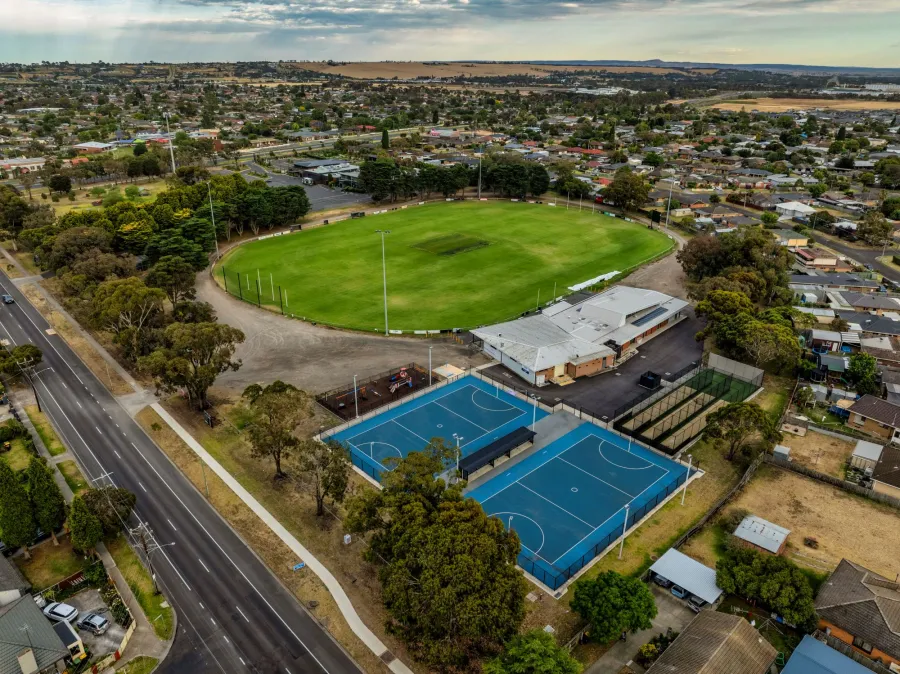 aerial photo of Shell Reserve Corio showing sporting facilities