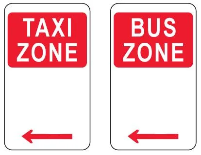 Taxi Bus Zone signage