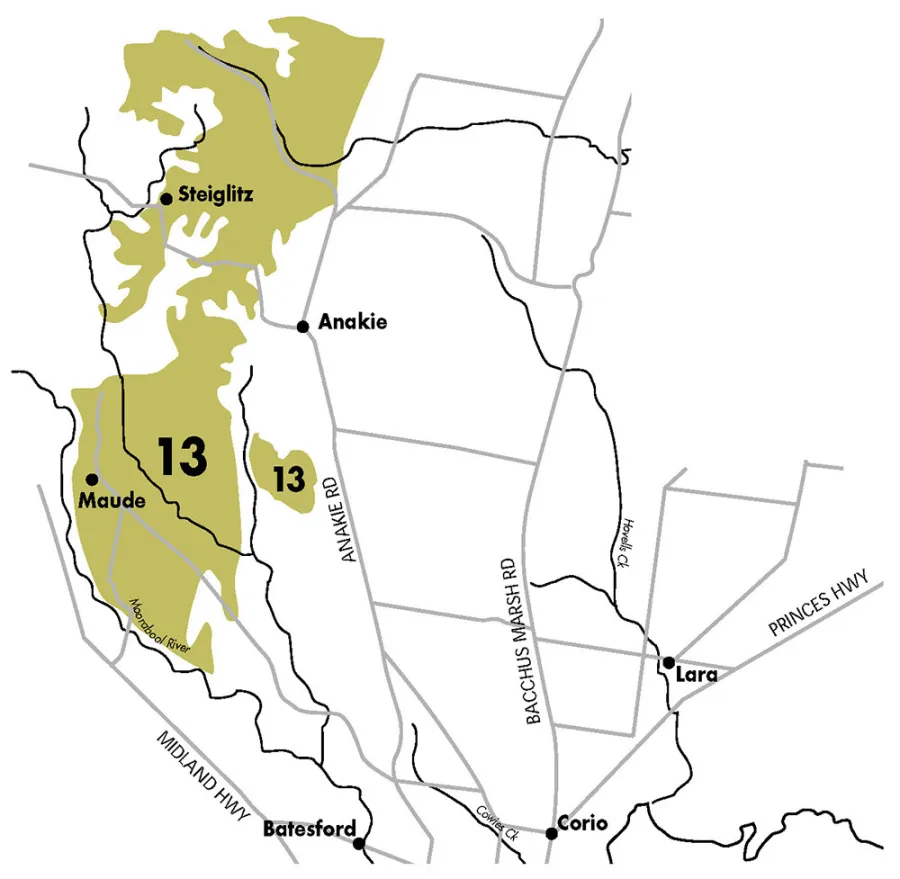 Map 13 - Meredith and Steiglitz area Map 13 - Meredith and Steiglitz area