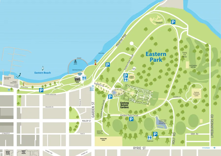 Map of Eastern Park Geelong Map of Eastern Park Geelong