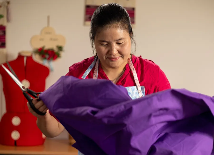 Lady sewing Business Support