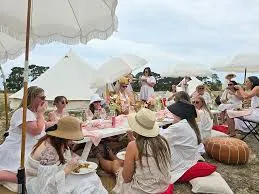 Image of people enjoying glamping