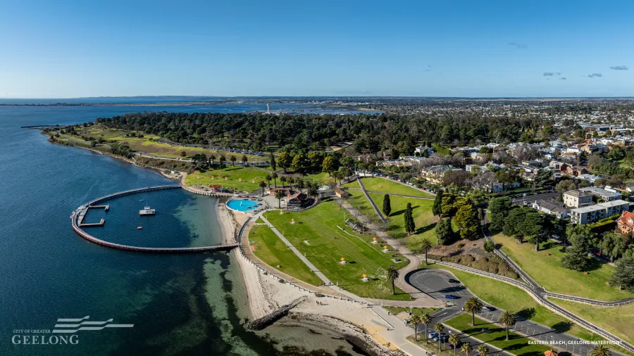 Aerial view of the Geelong Waterfront