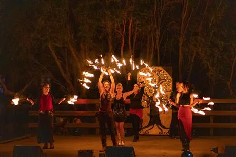 Winter Solstice people with fire