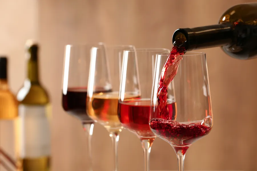 Wine being poured into glass