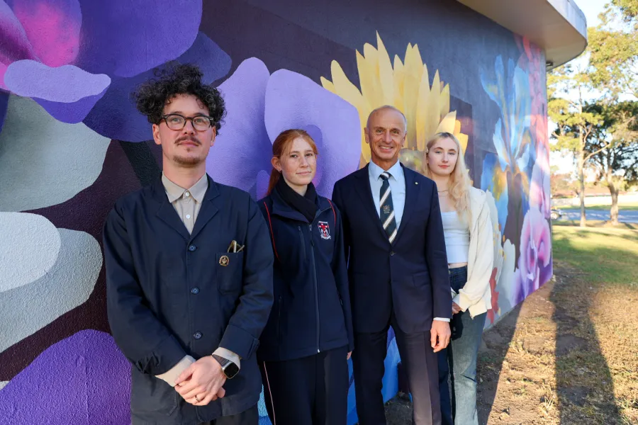 Sai Neoh, Amelie Walter, Greater Geelong Mayor Stretch Kontelj OAM and Kayla Barrow Sai Neoh, Amelie Walter, Greater Geelong Mayor Stetch Kontelj OAM and Kayla Barrow