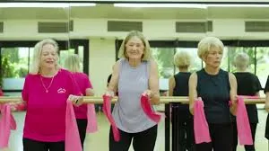 Over fifties in fitness class