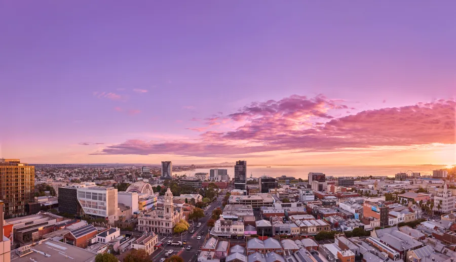 Aerial view of central Geelong