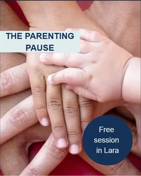 The Parenting Pause Image of adult hands over child's hand