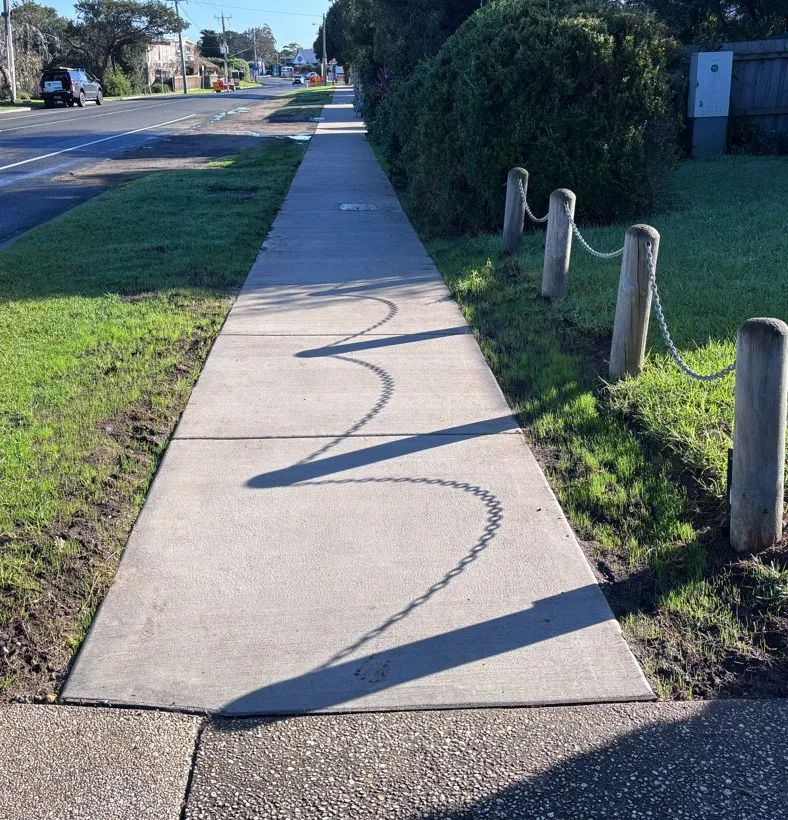 Completed footpath in Wallington Road