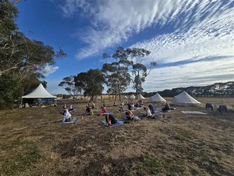 Image of glamping with bell tents