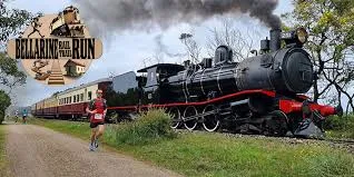 Rail Trail Run Image of Rail Trail run with train
