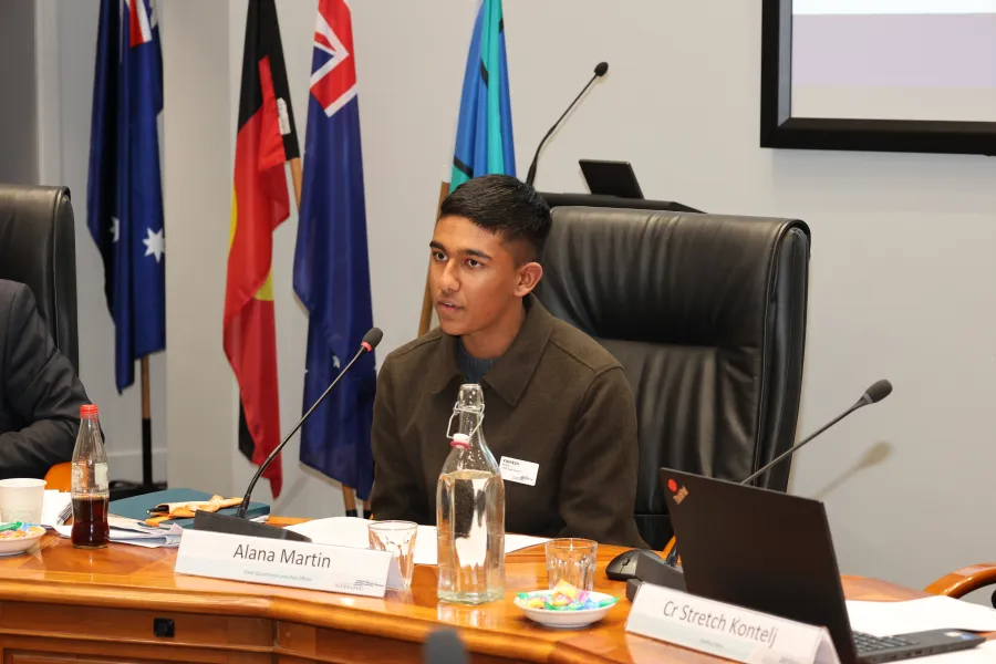 Junior Mayor Viggy Ram Young man presenting with a microphone