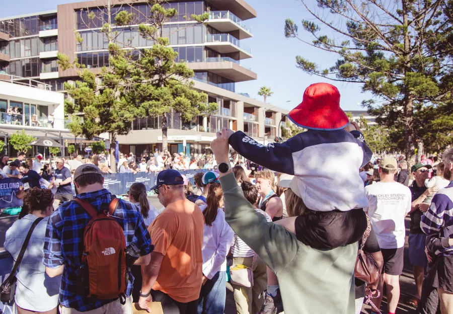 Geelong Running Festival fans at the finish line