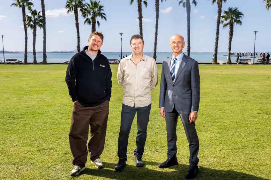 Simon Toohey and Kieran Blood from Barwon Events with Mayor Stretch Kontelj OAM Simon Toohey and Kieran Blood from Barwon Events with Mayor Stretch Kontelj OAM