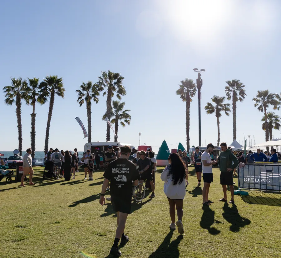 Geelong Running Festival after party precinct at Steampacket Gardens