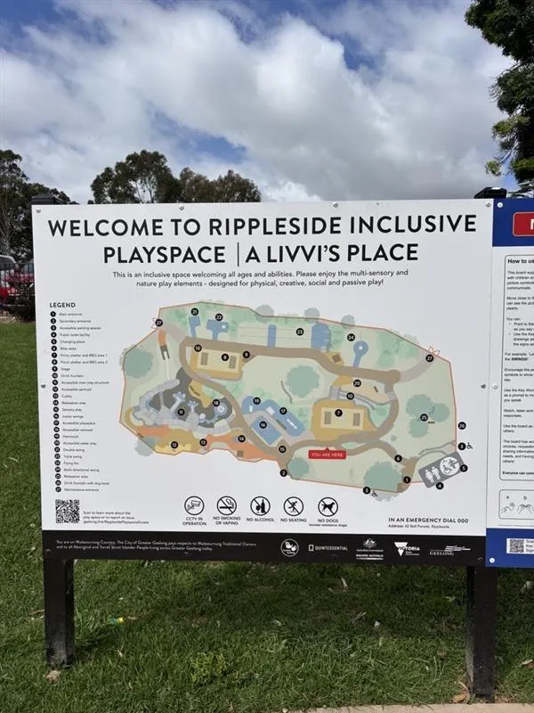 Rippleside Park map sign
