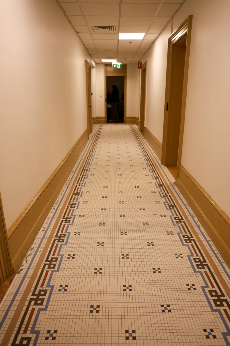 Hallway with original tiles.