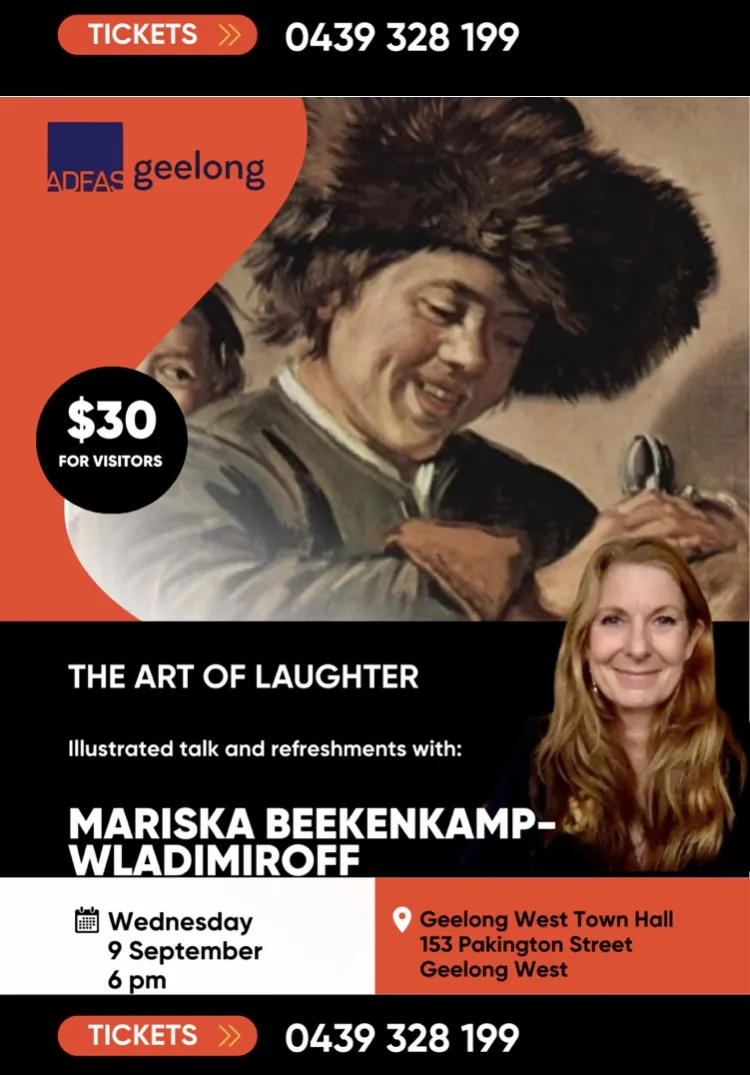 The Art of Laughter Poster featuring a dutch painting and the presenters image